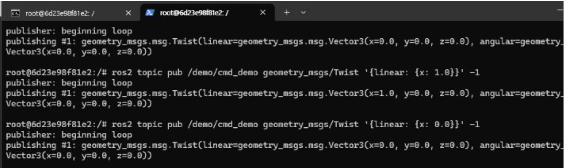 cmd_vel 토픽 echo 결과
