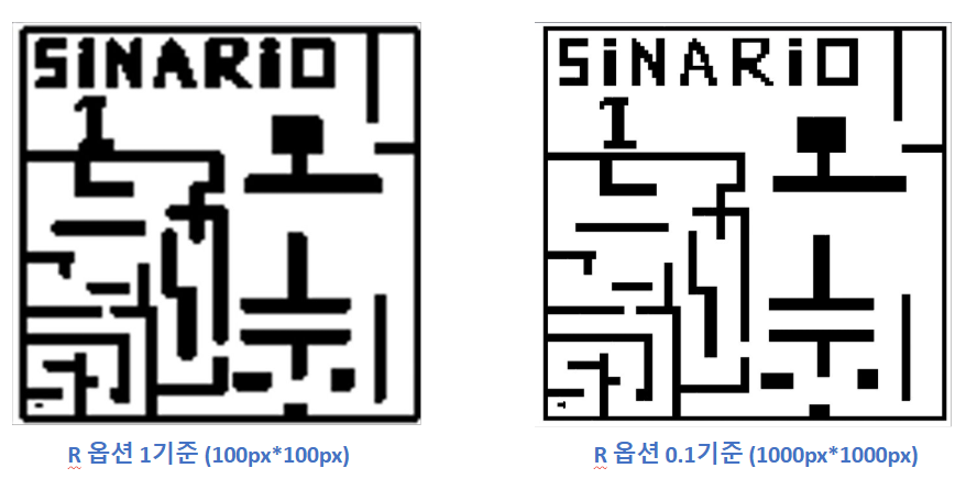 해상도 1 기준과 0.1 기준 비교